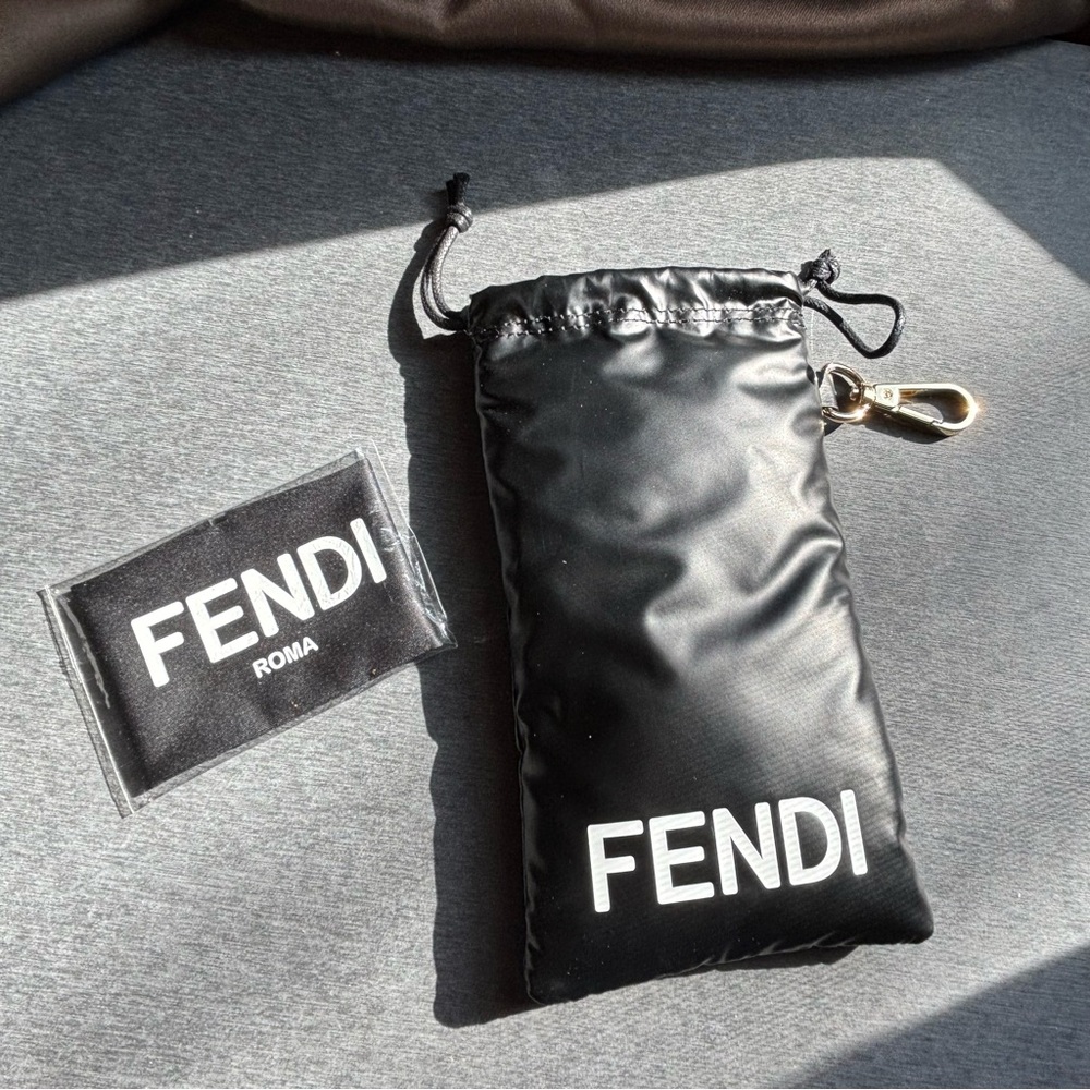 Fendi Black glasses Pouch with cleaning cloth nwot